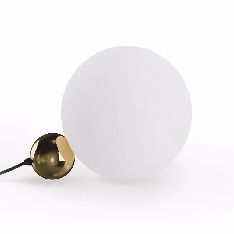 Dome Deco PORRO Table Lamp in White and Gold/Brass