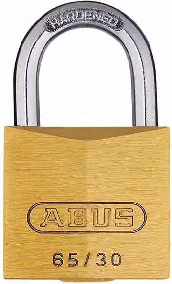 ABUS Brass Padlock with Key, Yellow/Gold, 30mm – 1