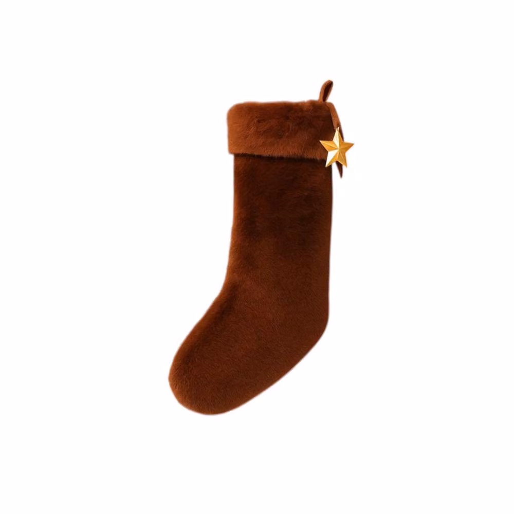 Garden Greatness Brown Faux Fur Hanging Christmas Stocking – 2