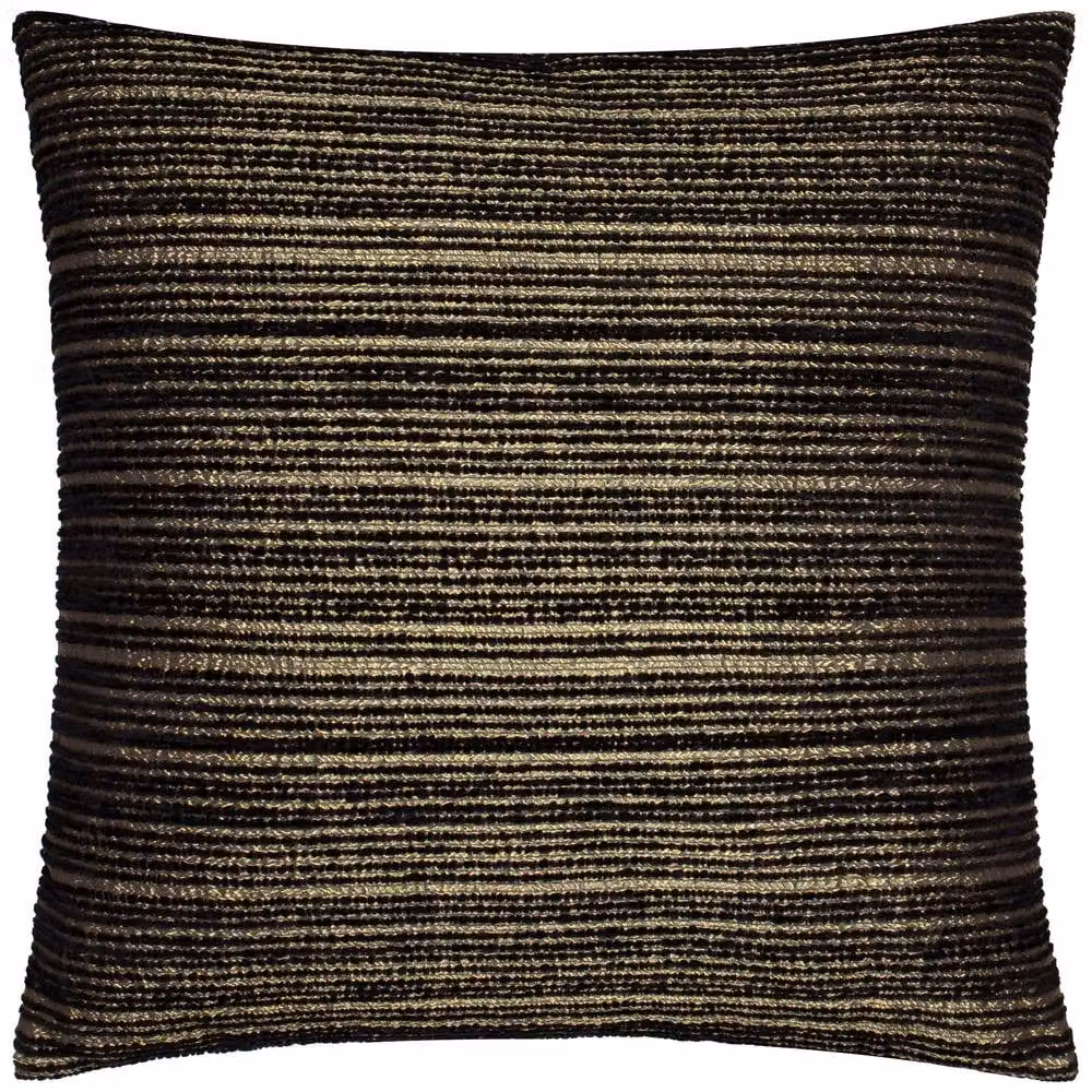 Paoletti Jupiter Decorative Chenille Jacquard Cushion in Black and Gold, W/D/H: 50 x 50 x 50 cm – 2
