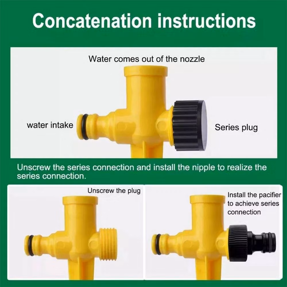 FLAVORA 16-Pack 60 Degree Automatic Rotating Water Sprinklers for Lawn and Garden, Yellow – 4