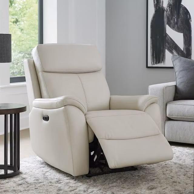 Aspire Grey Synthetic Leather Power Recliner Armchair