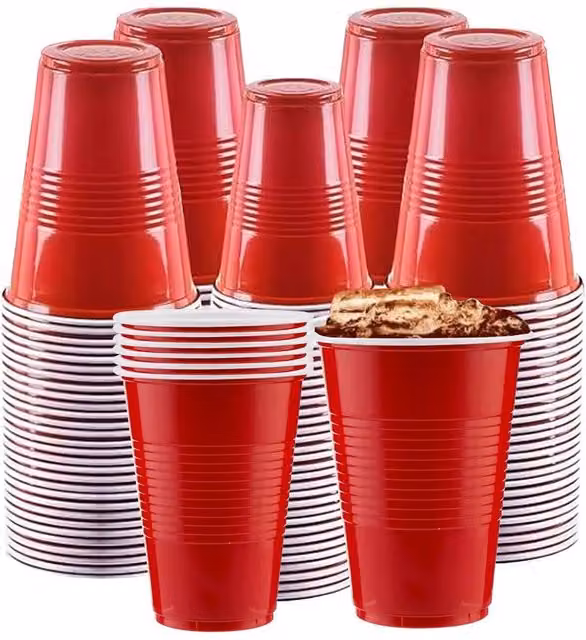 ECONX Red Disposable Plastic Party Cups, 473 ml, Pack of 500 – 1