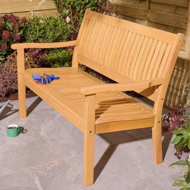 Rowlinson Farnham 2 Seat Classic Wooden Bench in Brown