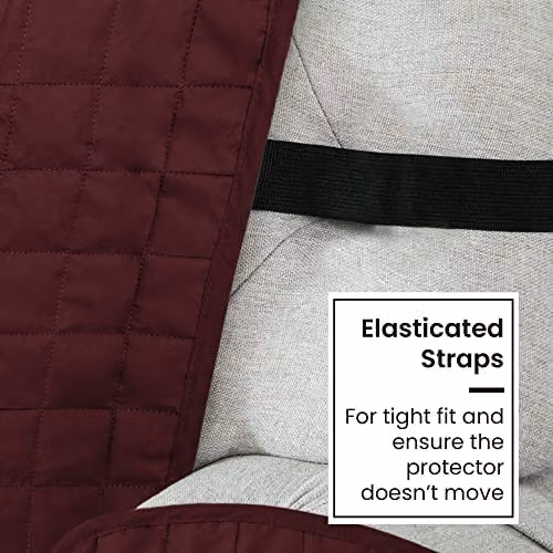 Ashley Mills Water Resistant Quilted Armchair Protector in Burgundy Red Microfibre, W/D/H: 58.42 x 58.42 x 179 cm – 3