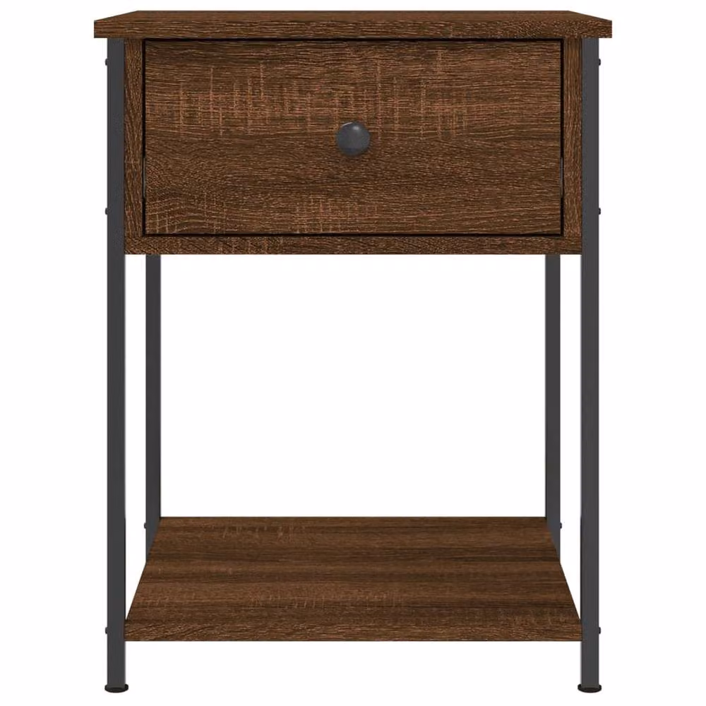 Berkfield Home Elegant Bedside Tables, 2 Piece Set in Brown Oak, W/D/H: 44 x 45 x 58 cm – 5