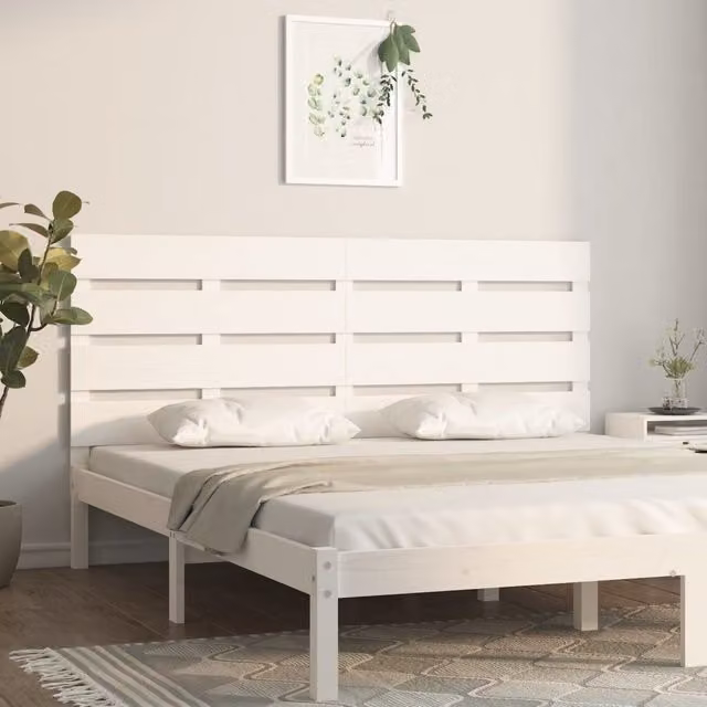 Berkfield Home White Solid Pine Wood Headboard, W/D/H: 180 x 3 x 80 cm