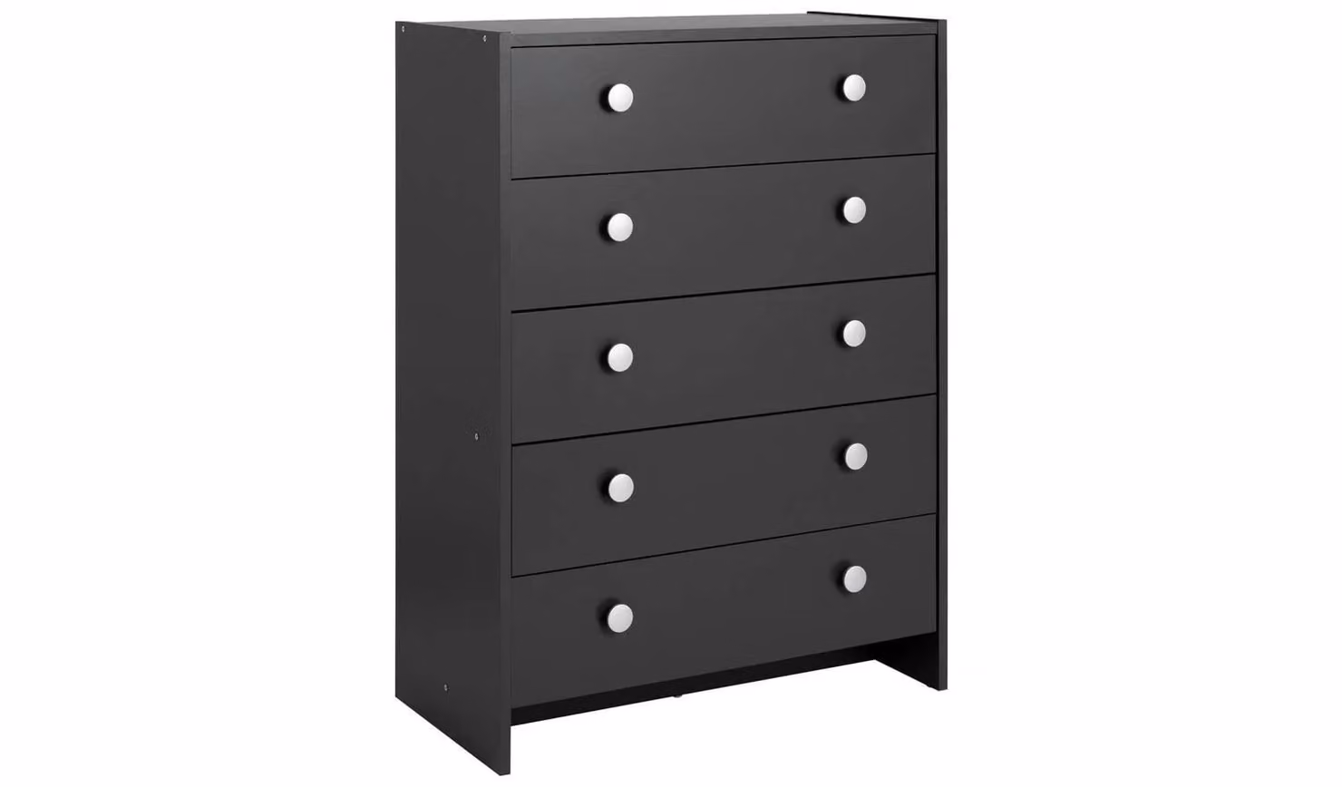 Seville 5 Drawer Chest Anthracite Grey Modern Bedroom Storage Organiser H: 90.0 cm, W: 66.0 cm, D: 33.0 cm