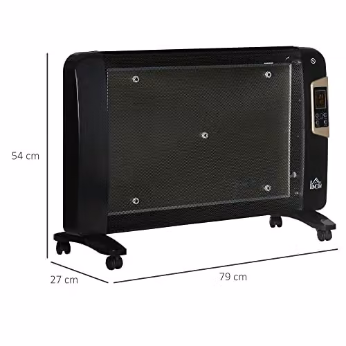 HOMCOM Mica Infrared Electric Space Heater with Remote Control and Thermostat, Black – 7