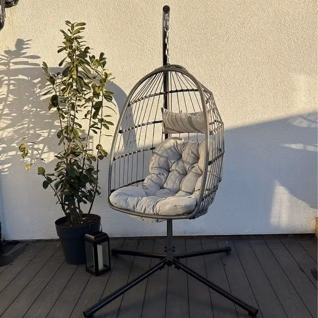 Madefor.living Azura Hanging Egg Chair in Grey