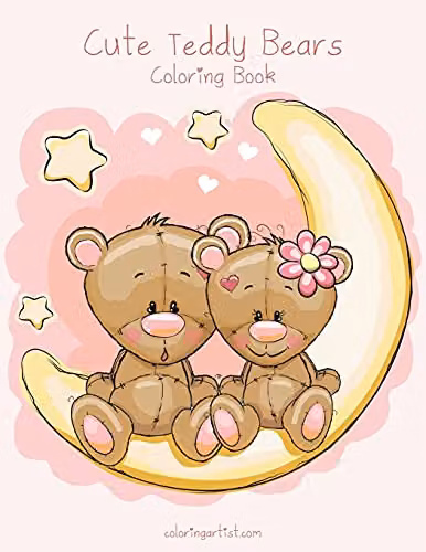 Cute Teddy Bears Colouring Book Volume 1 by Createspace for Children, Multicolour