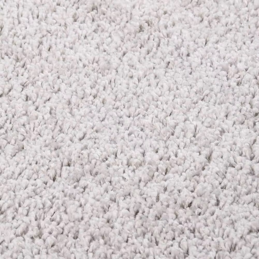 Berkfield Home Round Shaggy Rug in Light Grey, Diameter: 140 cm