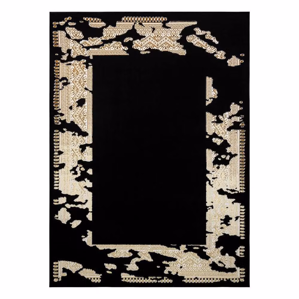 RugsX Allure Geometric Modern Rug in Black, W: 120 cm x L: 170 cm – 2