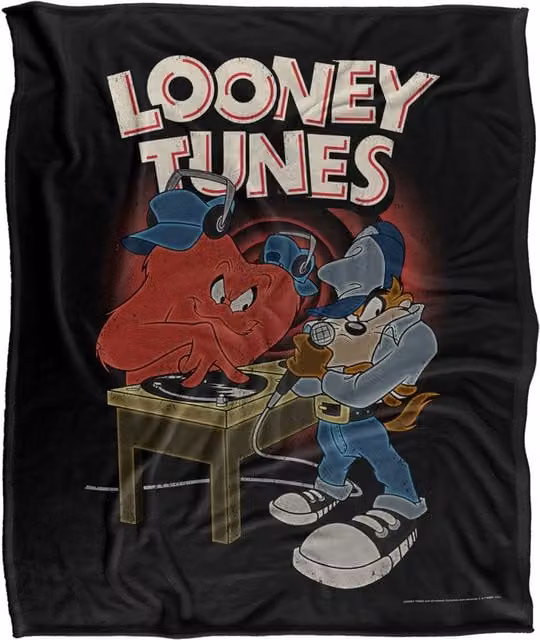 LOGOVISION Looney Tunes Super Soft Fleece Throw Blanket, Multicolour and White, W/D/H: 152 x 127 x 1 cm – 6