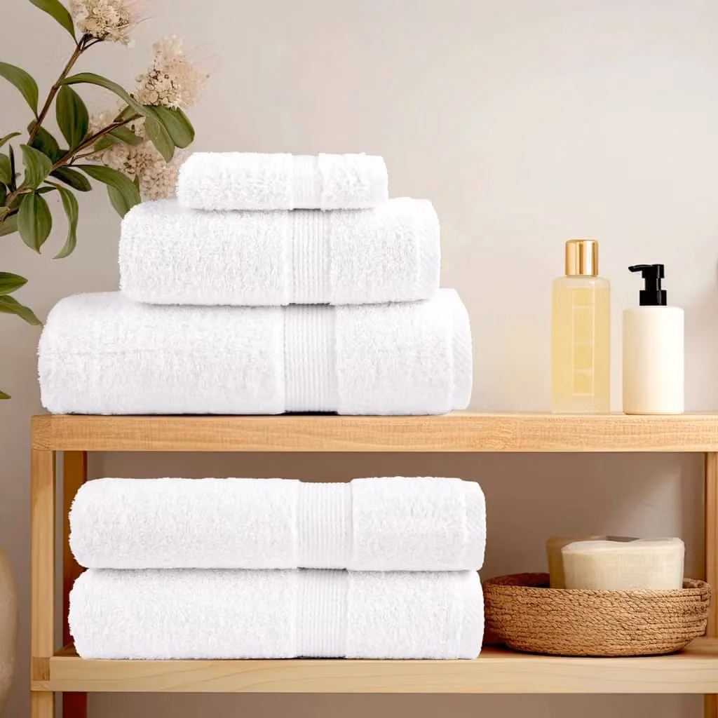 Berkfield Home SOLUND 12 Piece Premium White Cotton Terry Towel Set, 600 gsm – 2