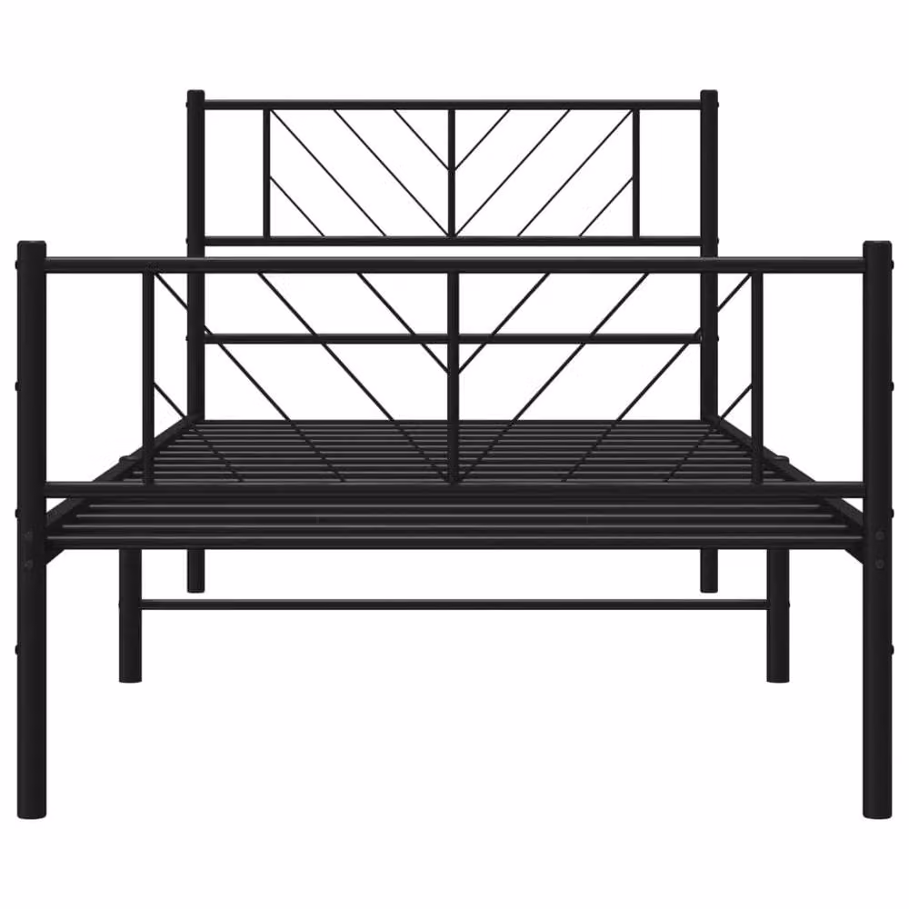 Berkfield Home Metal Bed Frame with Headboard and Footboard in Black, W/D/H: 100 x 200 cm – 3