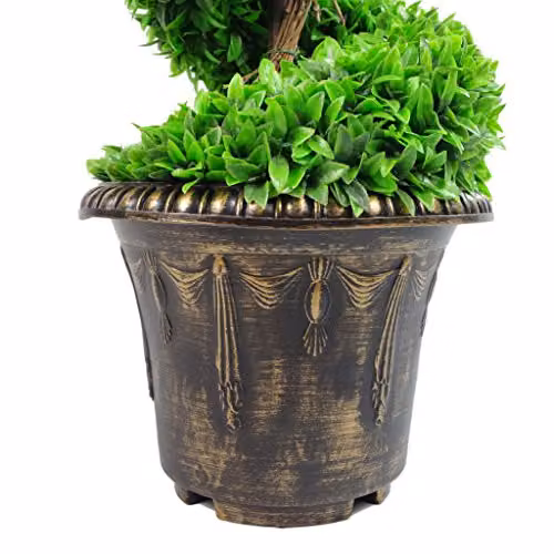 Leaf Design UK Large Purple and Green Artificial Spiral Tree with Decorative Planter, H 90 cm x W 35 cm x D 35 cm – 5