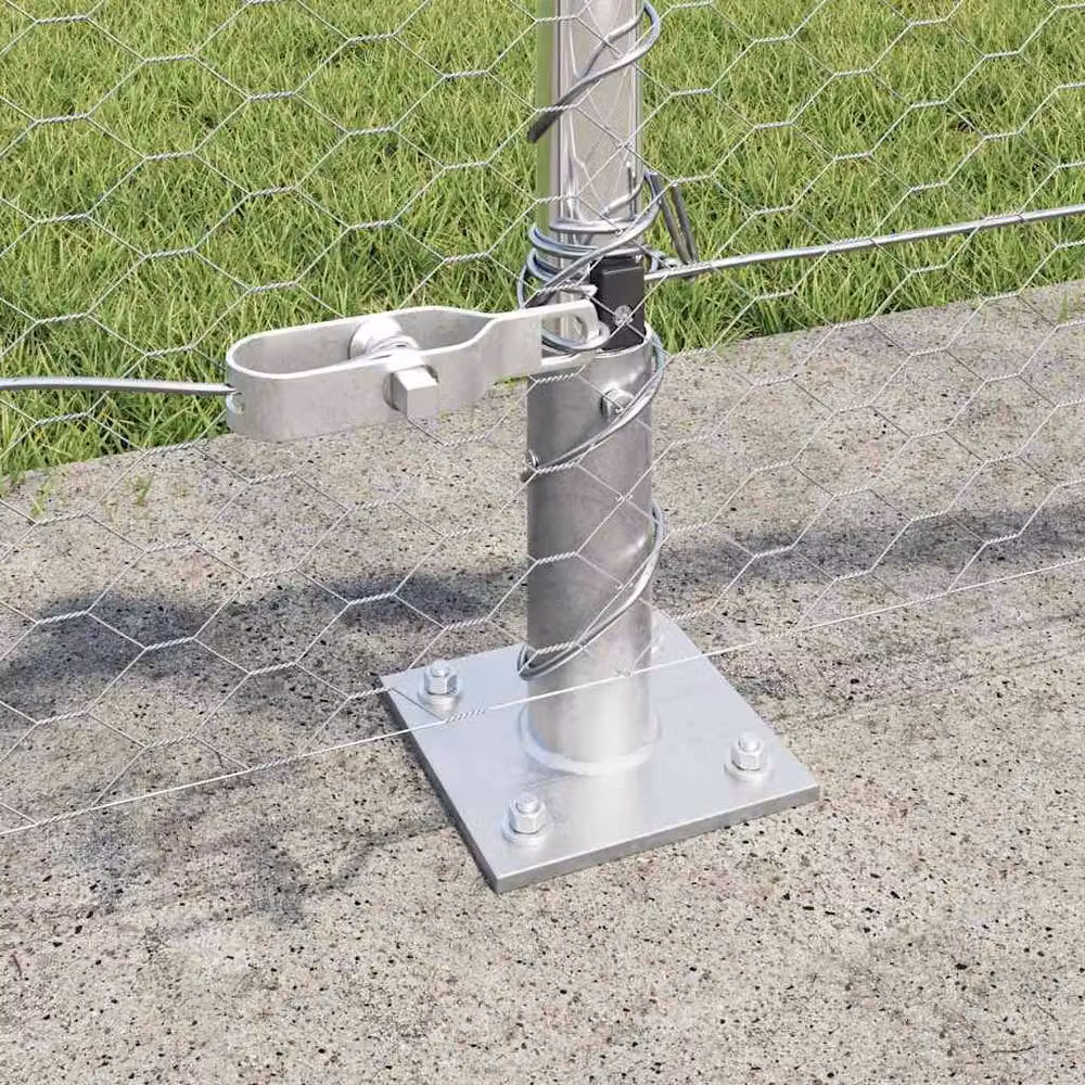 Berkfield Home Hexagon Fence in Silver Galvanised Steel, W: 0.6 m, L: 10 m – 2