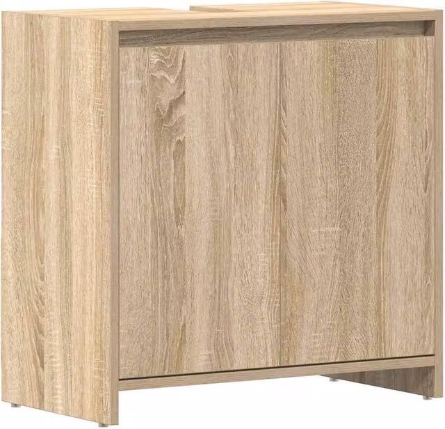 Berkfield Home Modern Bathroom Cabinet in Sonoma Oak, W: 60 cm, D: 33 cm, H: 61 cm – 1