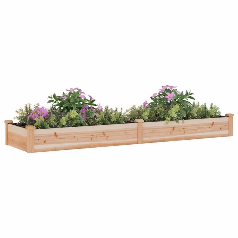Berkfield Home Garden Raised Bed with Liner in Brown Solid Wood, W/D/H: 240 x 60 x 25 cm – 3