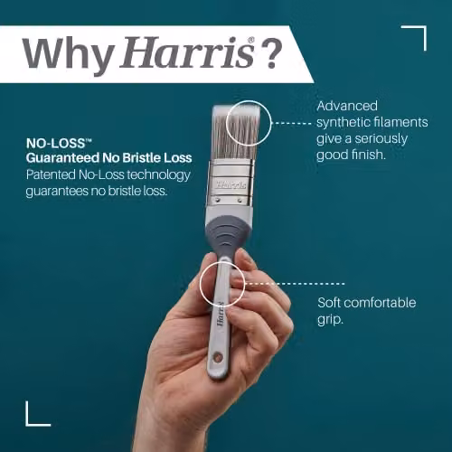 Harris Seriously Good Walls and Ceilings No Loss Paint Brush Pack of 3 for Water Based Paints, Multicolour – 3
