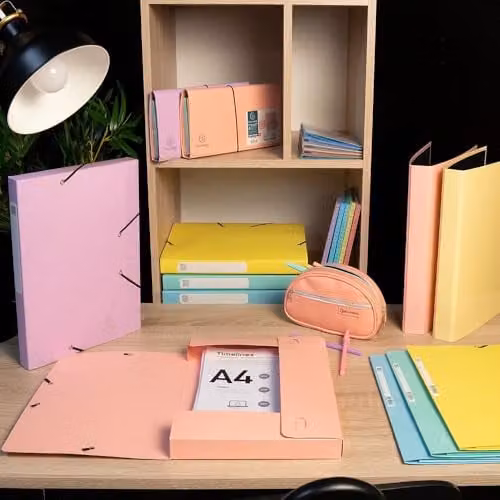 Exacompta CARTOBOX A4 Filing Box with Rubber Bands in Glossy Aquarel Card, Random Colour, W: 33 cm, D: 25 cm, Spine: 4 cm – 2