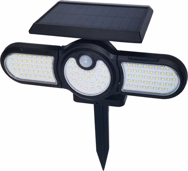 ExtraStar 5W Solar LED Flood Light with PIR Motion Sensor, IP44, Black