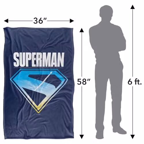 Warner Bros. Superman 2025 New Logo Flight Super Soft Fleece Throw Blanket, Multicolour, W: 91 cm, D: 147 cm – 4