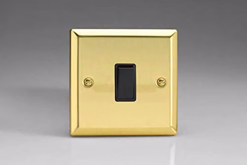 Varilight 1-Gang Victorian Brass Rocker Switch in Black and Gold