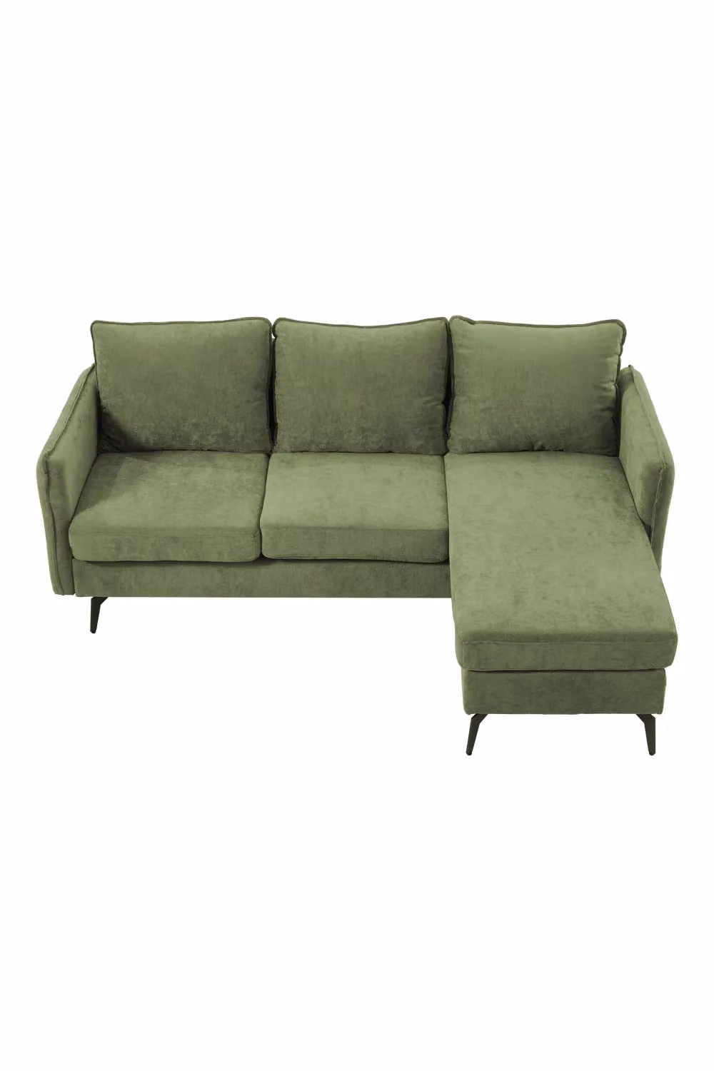 Living and Home 3-Seater Green Reversible L-Shape Corner Sectional Sofa with Matching Ottoman – 2