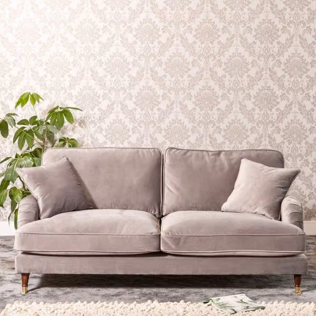 Artemis Home Mackenzie 3 Seat Velvet Sofa in Grey – 1