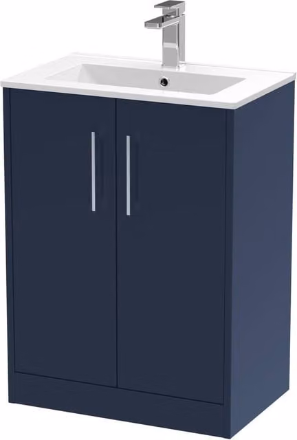 Balterley Winshill Contemporary 2 Door Freestanding Vanity Basin Unit, Blue, W: 60.0 cm, H: 80.3 cm