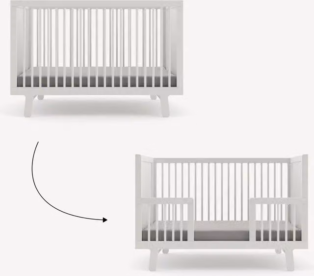Oeuf NYC Sparrow Cot Bed Conversion Kit in White