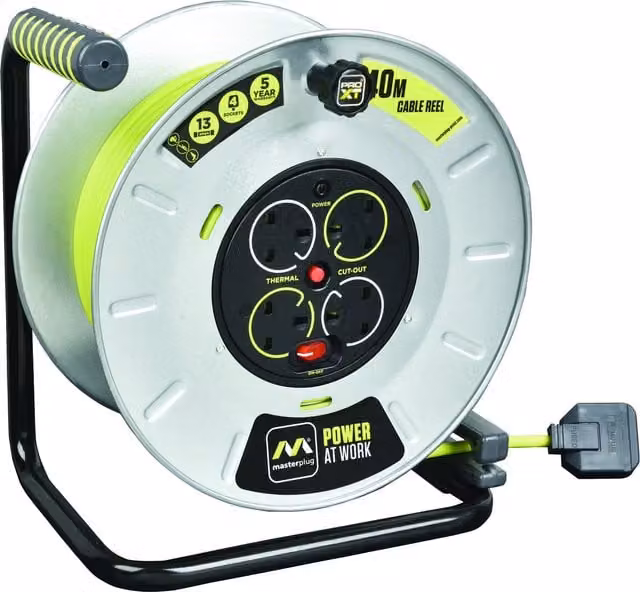 Masterplug ProXT Heavy Duty Extension Lead with 40m Cable in Grey and Green