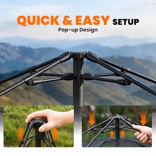 Outsunny Pop Up Instant Tent, 3000mm Waterproof with UPF50+ Protection for 2-3 People, Beige – 3