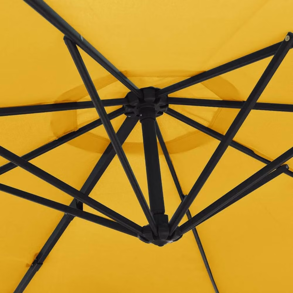 Berkfield Home Wall-mounted Parasol in Yellow with Aluminium Frame and Polyester Canopy, 290 cm – 3