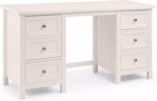 Julian Bowen Maine Surf White Double Pedestal Wooden Dressing Table