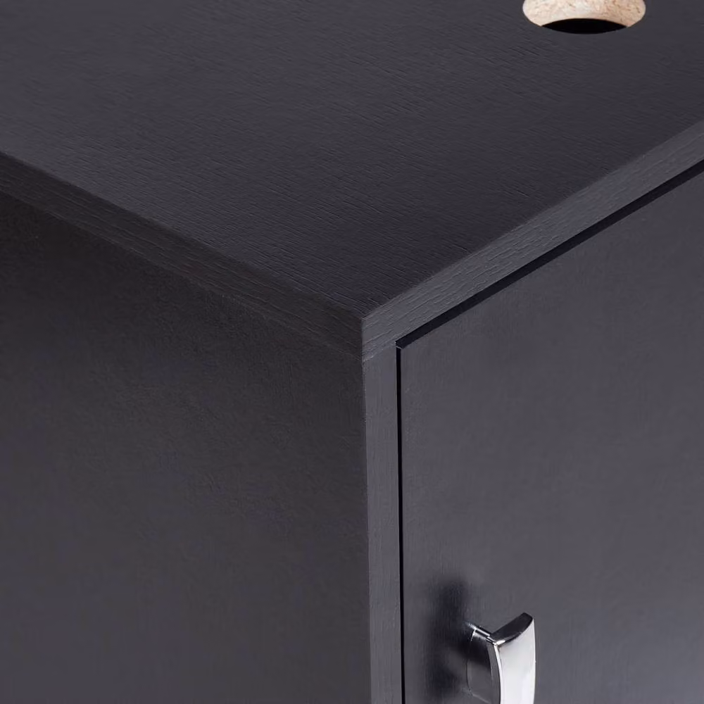 Wyld and Coco Black Wall Mounted Washbasin with Pre Cut Holes W: 45 cm, D: 30 cm, H: 47 cm – 5