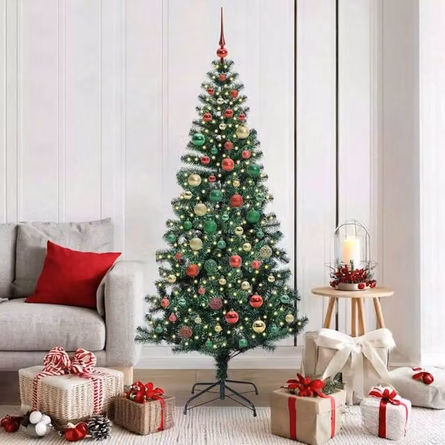 Berkfield Home Pre-lit Artificial Christmas Tree, Green, Height: 180 cm