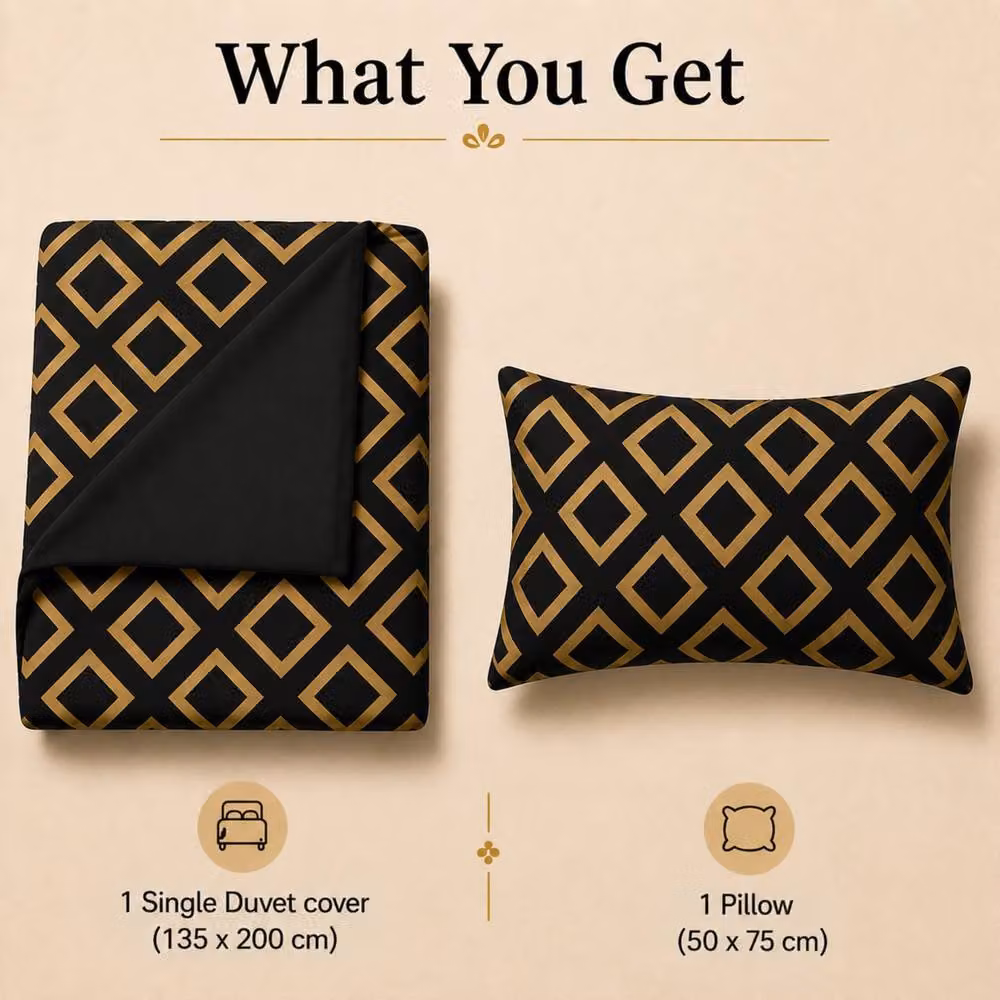 Grace Bedding Premium Soft Microfibre Duvet Cover and Pillowcase Set in Gold, Oeko-Tex Certified, Double Size (Duvet Cover: 200 x 220 cm, Pillowcases: 2 x 140 x 200 cm) – 2