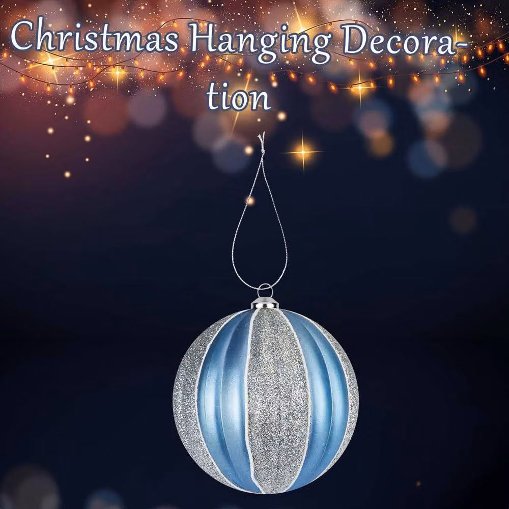 VFM e-Store Silver Christmas Hanging Ball Bauble Decoration – 1