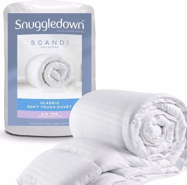 Snuggledown Scandi Classic Soft Touch 4.5 Tog Hollow Fibre Duvet, White, Single