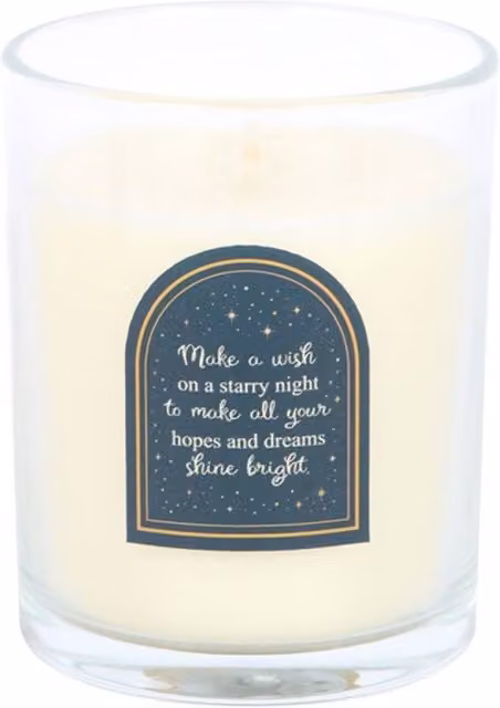 KDMK Starry Night Cinnamon Blackberry Glass Tabletop Candle, Multicolour and Black