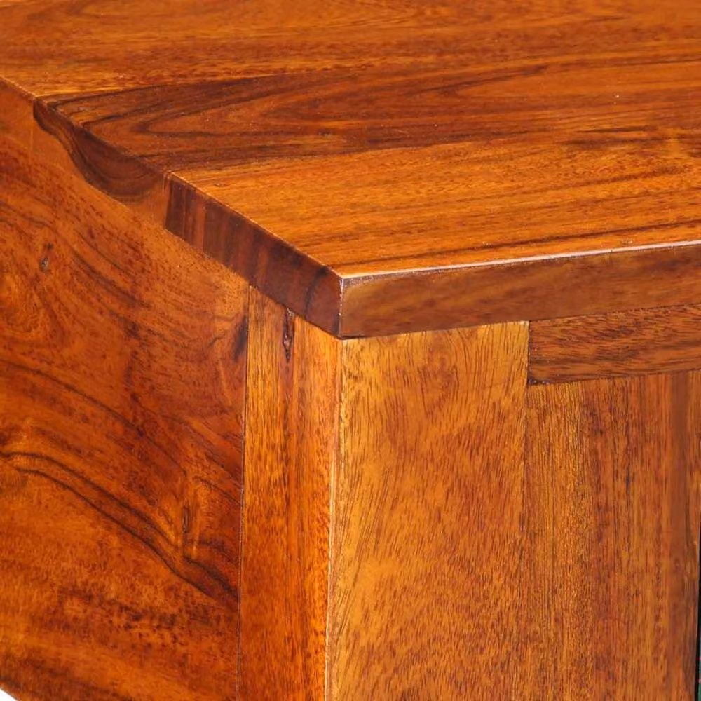 Berkfield Home Set of 2 Stylish Acacia Wood Bedside Cabinets in Brown, W/D/H: 40 x 40 x 36 cm – 4