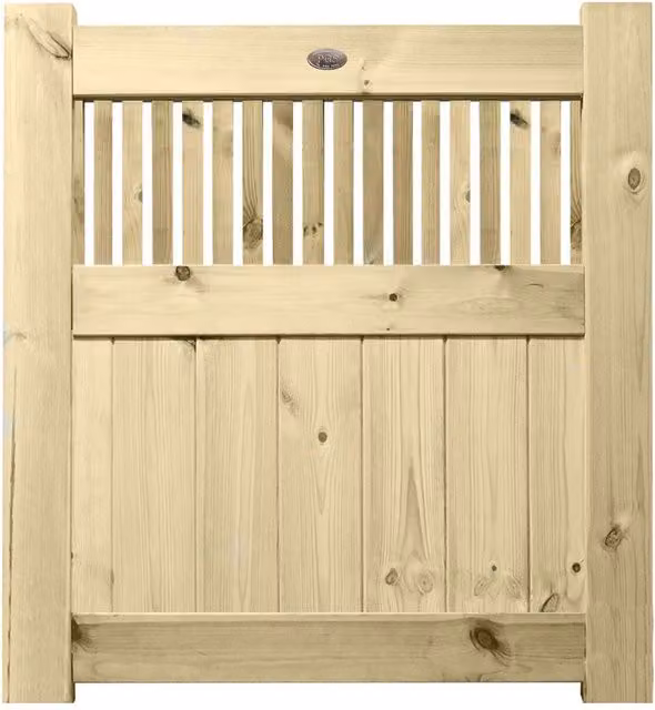 Premier Garden Supplies URBAN Interlocked Tongue Groove Treated Garden Gate with Tuscany Trellis Top, Width: 90 cm