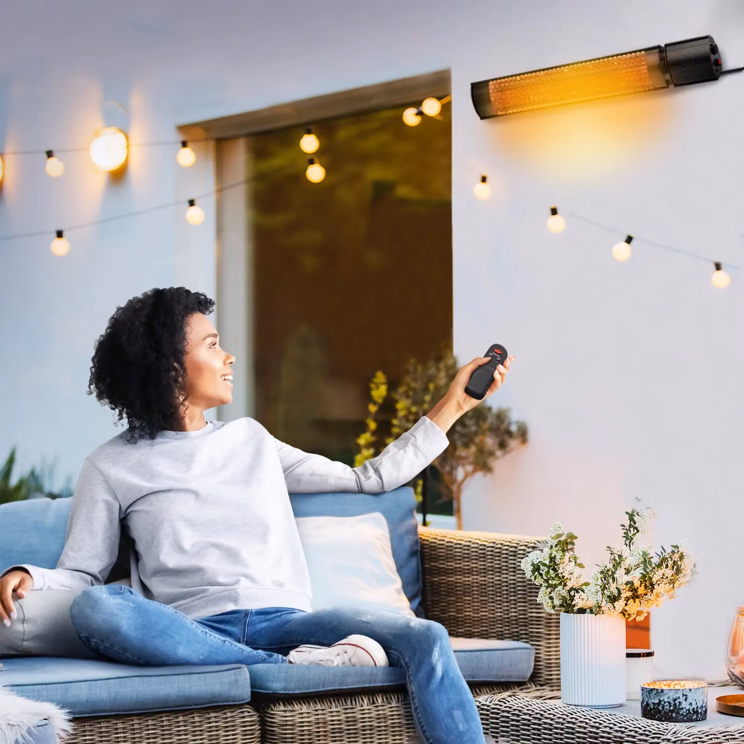 Pro Breeze Wall Mounted IP65 Waterproof Outdoor Halogen Infrared Patio Heater with Remote Control and 2 Heat Settings, Black – 10