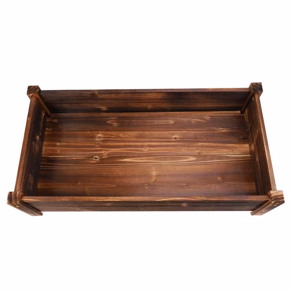 NESTLUNE Solid Wood Raised Bed for Vegetables and Flowers, Brown – 4