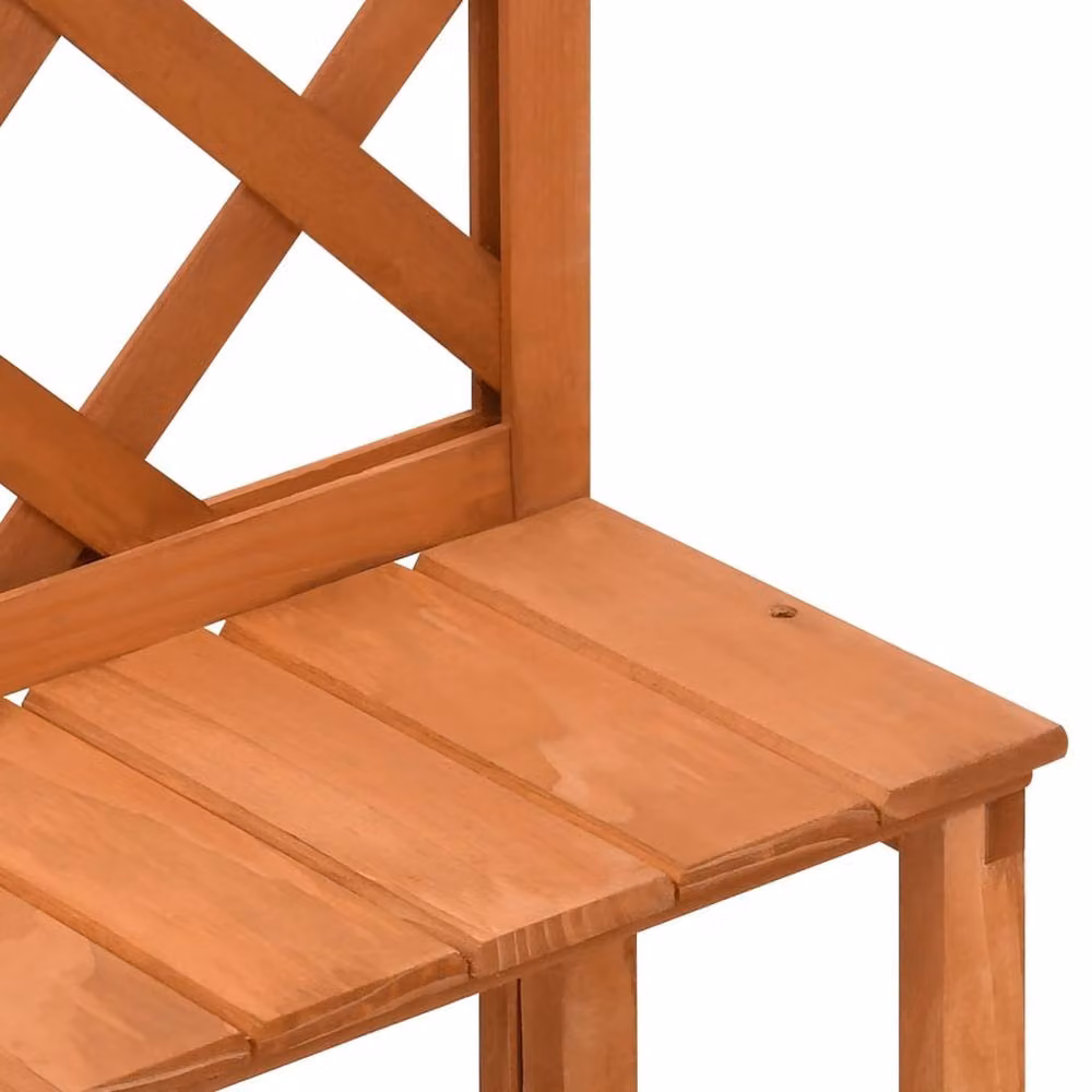 Berkfield Home Plant Stand with Trellis in Brown Solid Wood, W/D/H: 70 x 42 x 115 cm – 3