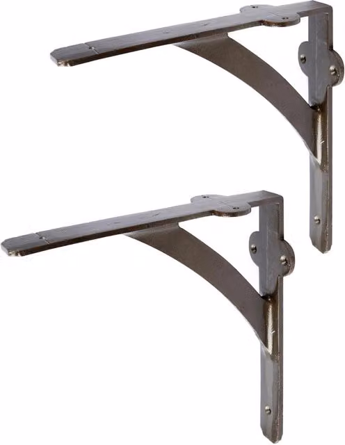 Hammer and Tongs Iron Shelf Bracket, Pack of 2, Grey and Black, Diameter: 20.5 cm