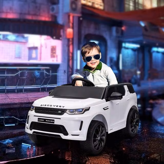 AIYAPLAY Land Rover Licensed Kids Electric Ride On Car with Light and Sound, White